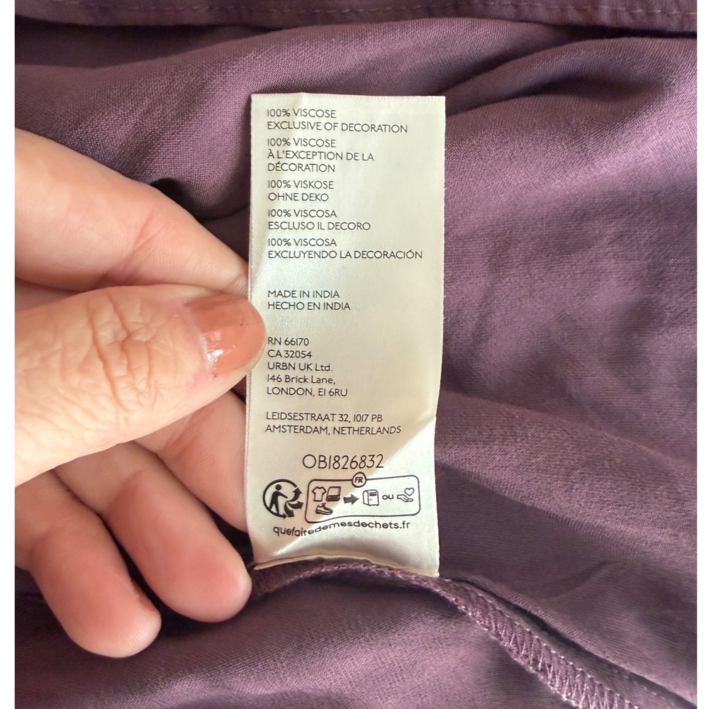 Free People Smocked In Time Boho Purple Pullover Top Long Sleeve XS - Picture 5 of 12